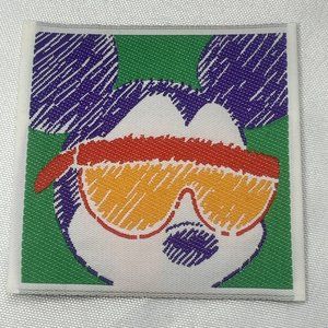 Vintage Disney Mickey Mouse In Sunglasses Collectible Woven Alkahn 2.75” Label
